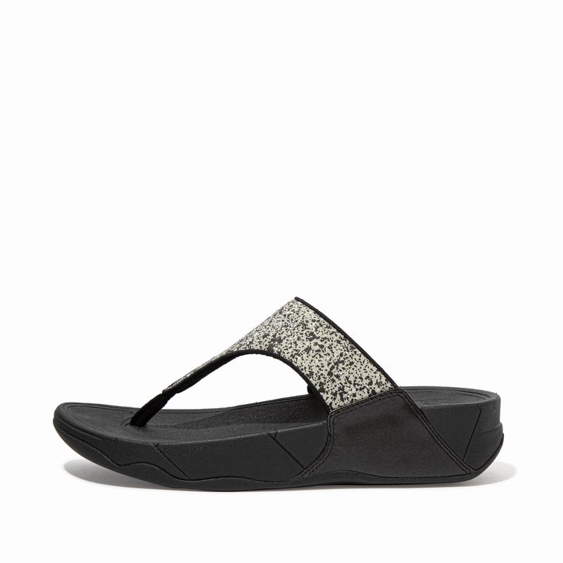 FitFlop Lulu Faux Leder Schwarz - FitFlop Zehentrenner Damen Sale [PHEG-31984]